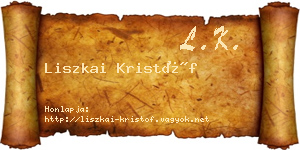 Liszkai Kristóf névjegykártya