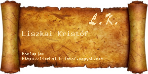 Liszkai Kristóf névjegykártya